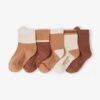 Lot De 5 Paires De Chaussettes Bébé Colorblock - Noisette -PETIT BATEAU Soldes Magasin lot de 5 paires de chaussettes bebe colorblock