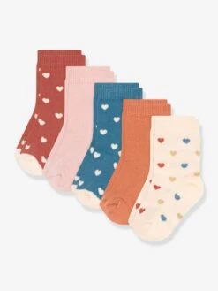 Lot De 5 Paires De Chaussettes Coeurs Bébé PETIT BATEAU - Multicolore