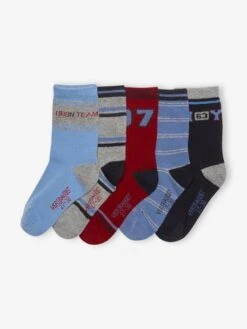 Lot De 5 Paires De Chaussettes Garçon BASICS - Lot Sauge