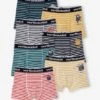 Lot De 7 Boxers Stretch Garçon Semainier Monstres - Lot Ivoire Rayé -PETIT BATEAU Soldes Magasin lot de 7 boxers stretch garcon semainier monstres