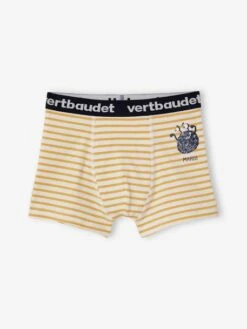 Lot De 7 Boxers Stretch Garçon Semainier Monstres - Lot Ivoire Rayé -PETIT BATEAU Soldes Magasin lot de 7 boxers stretch garcon semainier monstres 2