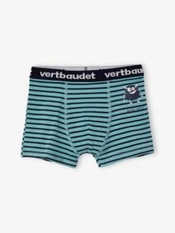 Lot De 7 Boxers Stretch Garçon Semainier Monstres - Lot Ivoire Rayé -PETIT BATEAU Soldes Magasin lot de 7 boxers stretch garcon semainier monstres 3