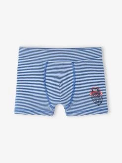 Lot De 7 Boxers Stretch Ours Garçon En Coton Bio - Bleu Roi -PETIT BATEAU Soldes Magasin lot de 7 boxers stretch ours garcon en coton bio 1