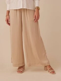 Pantalon Fluide Grossesse Style Palazzo ENVIE DE FRAISE - Sable -PETIT BATEAU Soldes Magasin pantalon fluide grossesse style palazzo envie de fraise 5