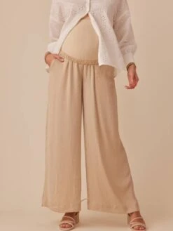Pantalon Fluide Grossesse Style Palazzo ENVIE DE FRAISE - Sable -PETIT BATEAU Soldes Magasin pantalon fluide grossesse style palazzo envie de fraise 7