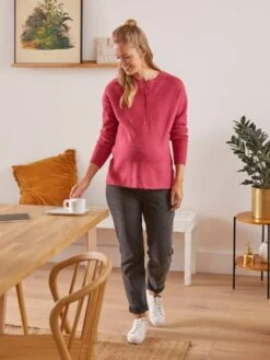 Pull Col Tunisien Grossesse Et Allaitement - Fuschia