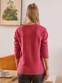 Pull Col Tunisien Grossesse Et Allaitement - Fuschia -PETIT BATEAU Soldes Magasin pull col tunisien grossesse et allaitement 3