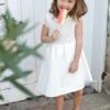 Robe De Cérémonie Effet 2 En 1 Superposition En Macramé Fille - Ivoire -PETIT BATEAU Soldes Magasin robe de ceremonie effet 2 en 1 superposition en macrame fille