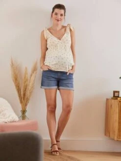Short Denim De Grossesse Bandeau Sans Couture - Brut -PETIT BATEAU Soldes Magasin short denim de grossesse bandeau sans couture 2