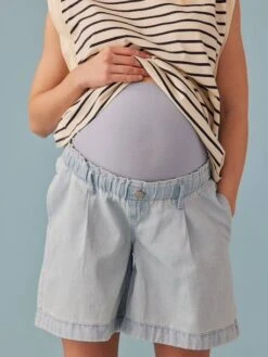 Short Grossesse En Jean Effet Paperbag ENVIE DE FRAISE - Denim Bleached -PETIT BATEAU Soldes Magasin short grossesse en jean effet paperbag envie de fraise 3