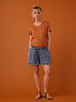 Short Grossesse En Jean Effet Paperbag ENVIE DE FRAISE - Denim Bleached -PETIT BATEAU Soldes Magasin short grossesse en jean effet paperbag envie de fraise 4