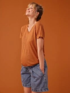 Short Grossesse En Jean Effet Paperbag ENVIE DE FRAISE - Denim Bleached -PETIT BATEAU Soldes Magasin short grossesse en jean effet paperbag envie de fraise 5